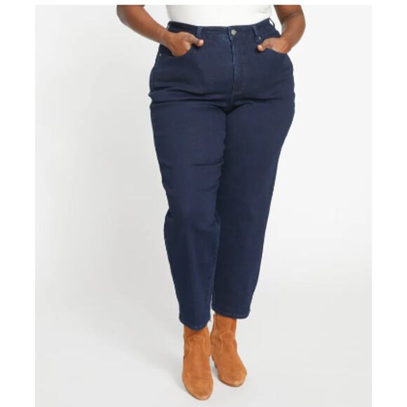 Universal Standard Dylan High Rise Tapered Jeans 29 Inch Size 10 dark indigo - Picture 1 of 5